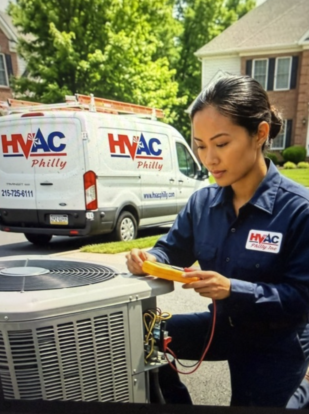 AC repair By HVAC Philly's tech Kim
